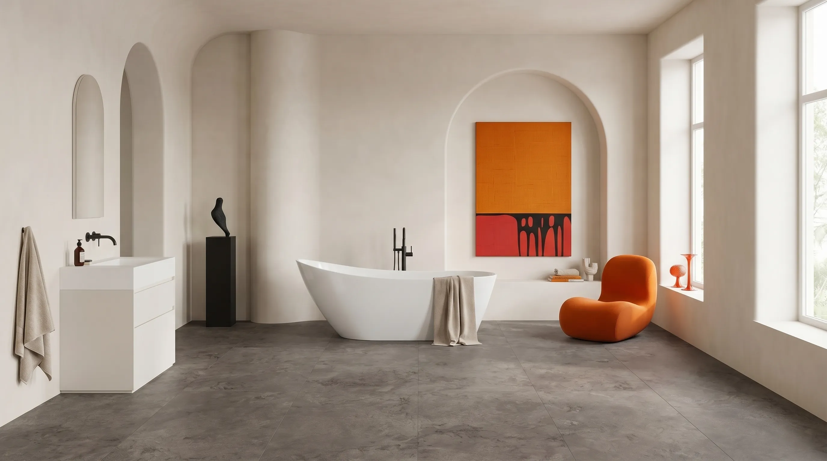 Элизиан Травертини Антрацит Натуральный 600X1200 — интерьер 4