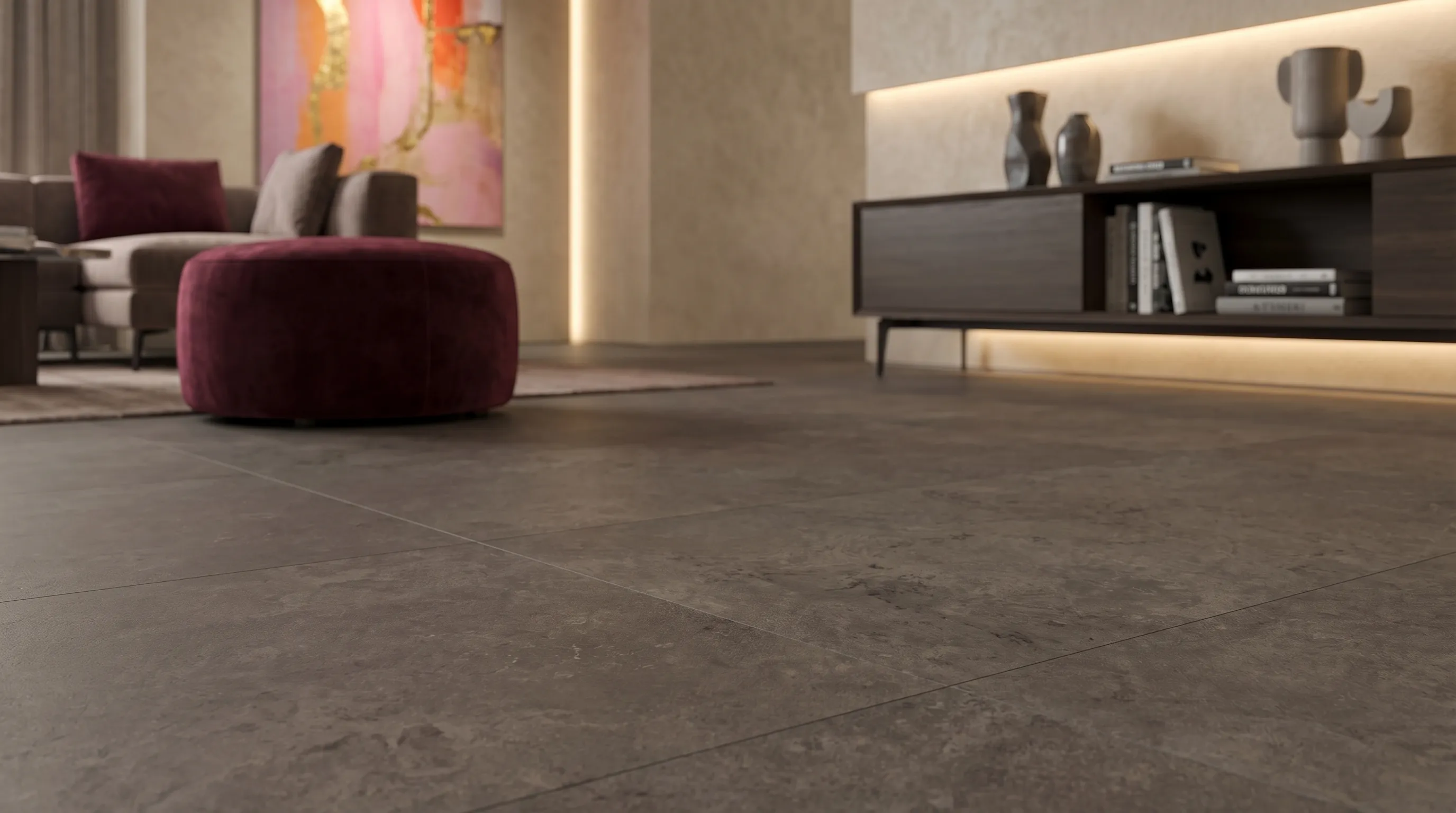 Элизиан Травертини Антрацит Натуральный 600X1200 — интерьер 5