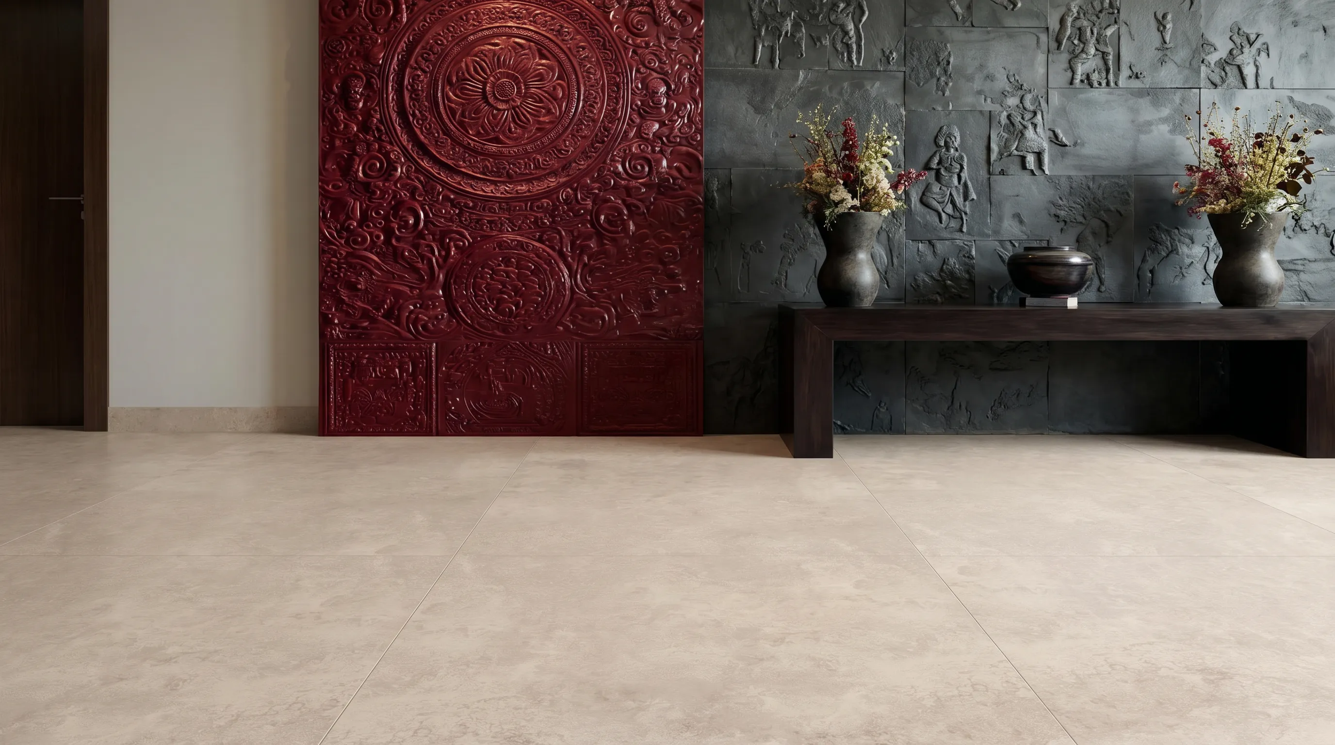 Элизиан Травертини Бежевый Натуральный 600X1200 — интерьер 1