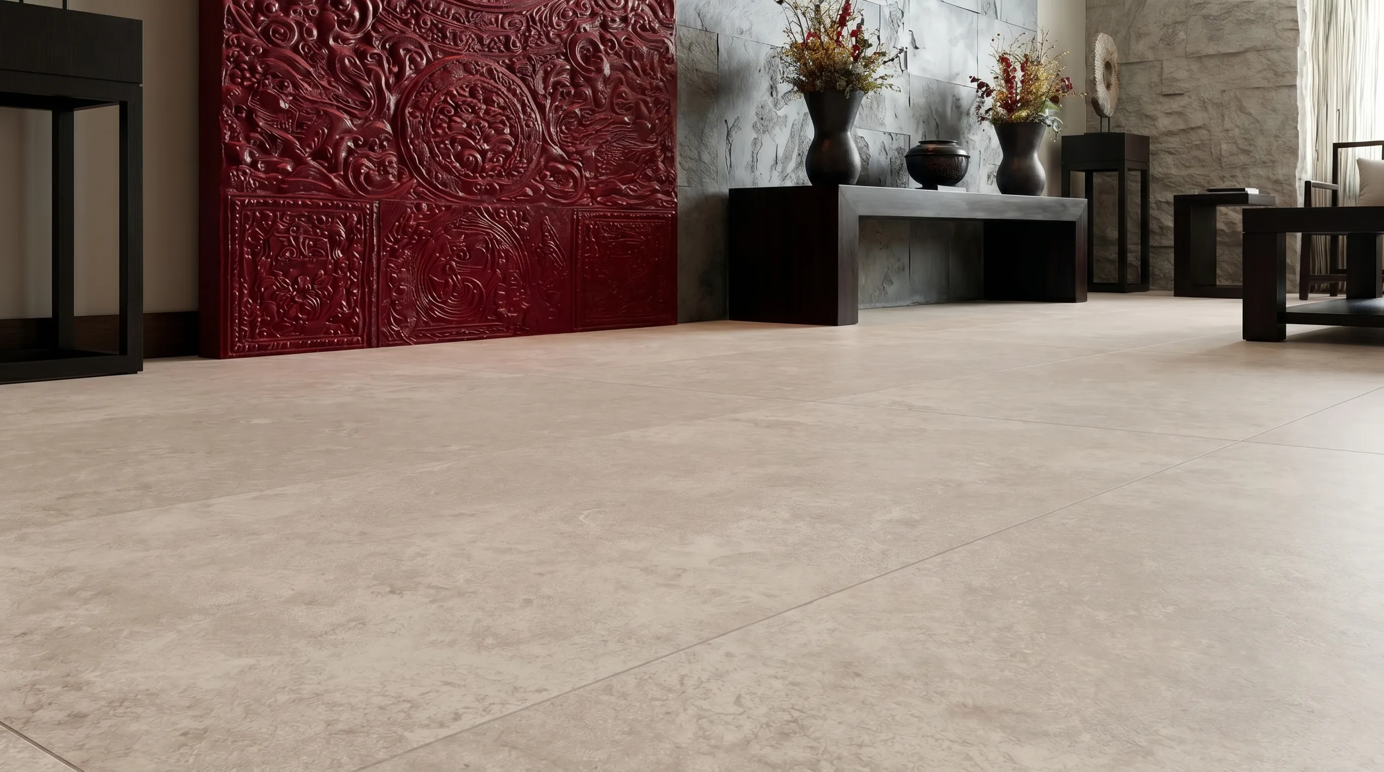 Элизиан Травертини Бежевый Натуральный 600X1200 — интерьер 2