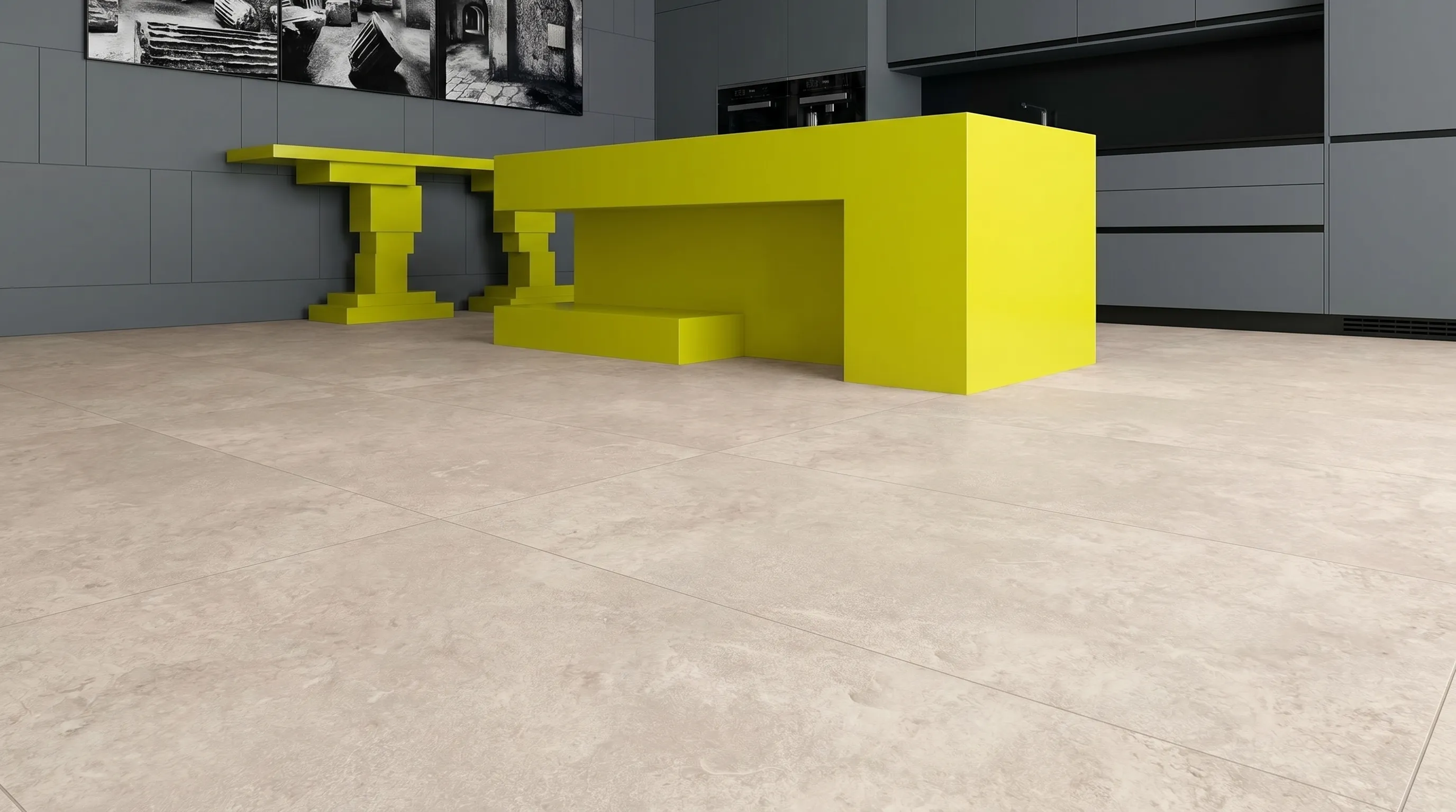 Элизиан Травертини Бежевый Натуральный 600X1200 — интерьер 3