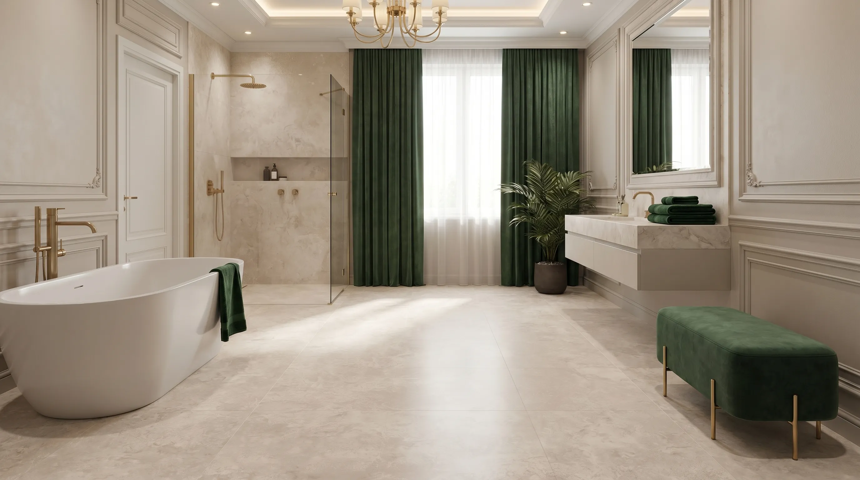 Элизиан Травертини Бежевый Сатинированный 600X1200 — интерьер 2