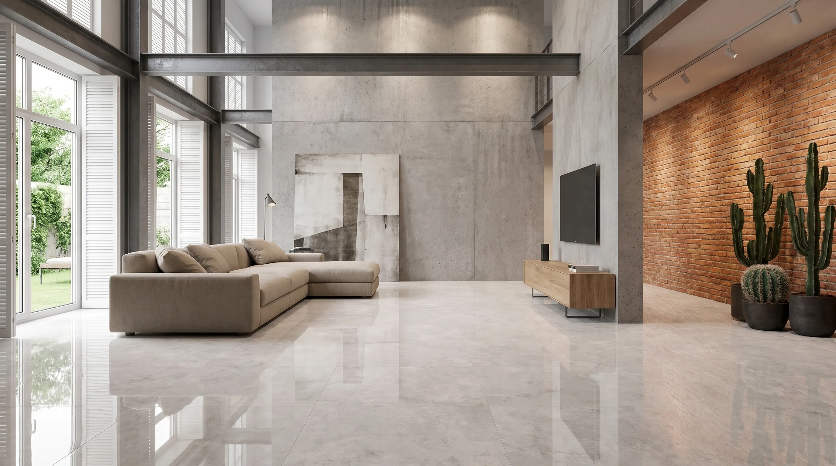 Элизиан Травертини Бланк Глянцевый 600X1200 — интерьер 1