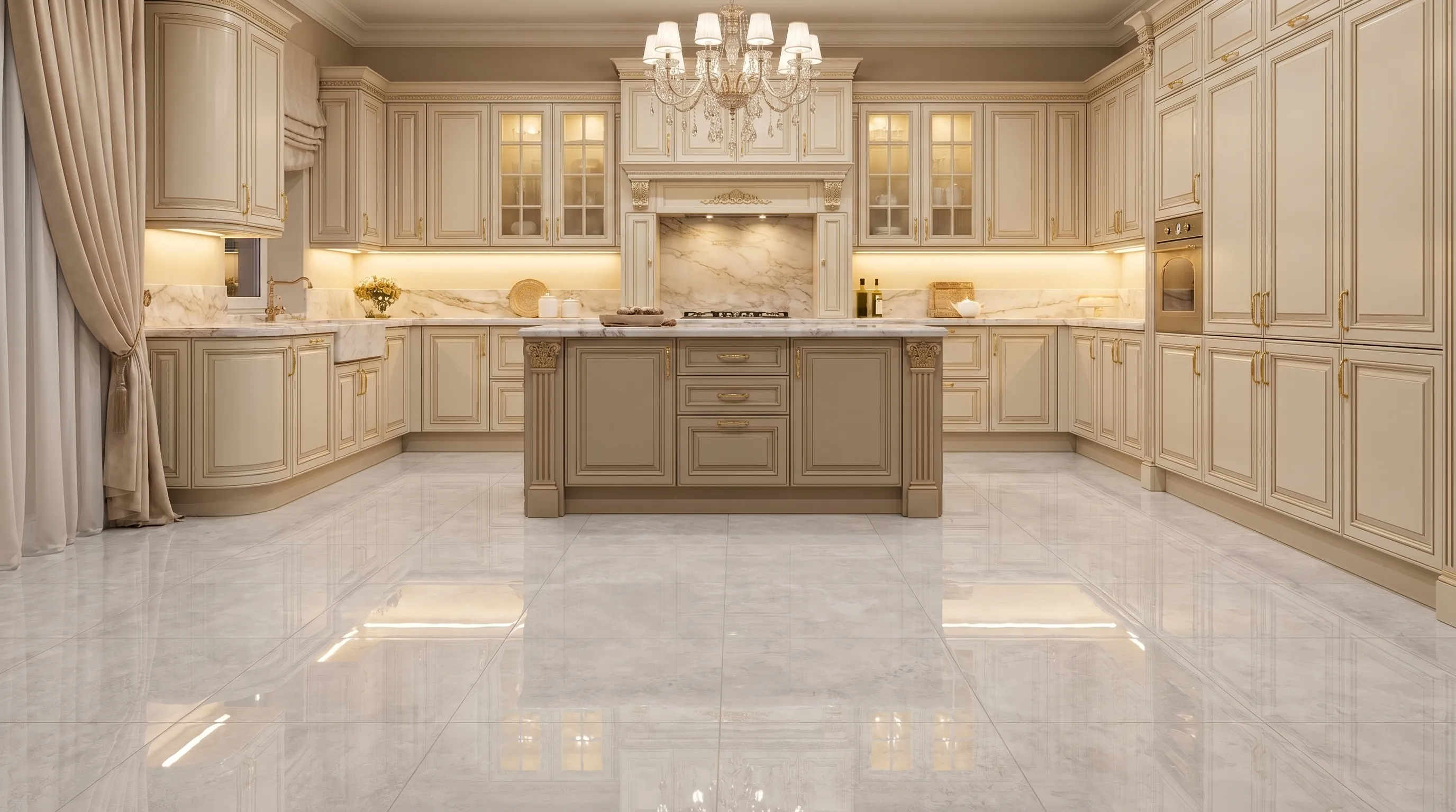 Элизиан Травертини Бланк Глянцевый 600X1200 — интерьер 4