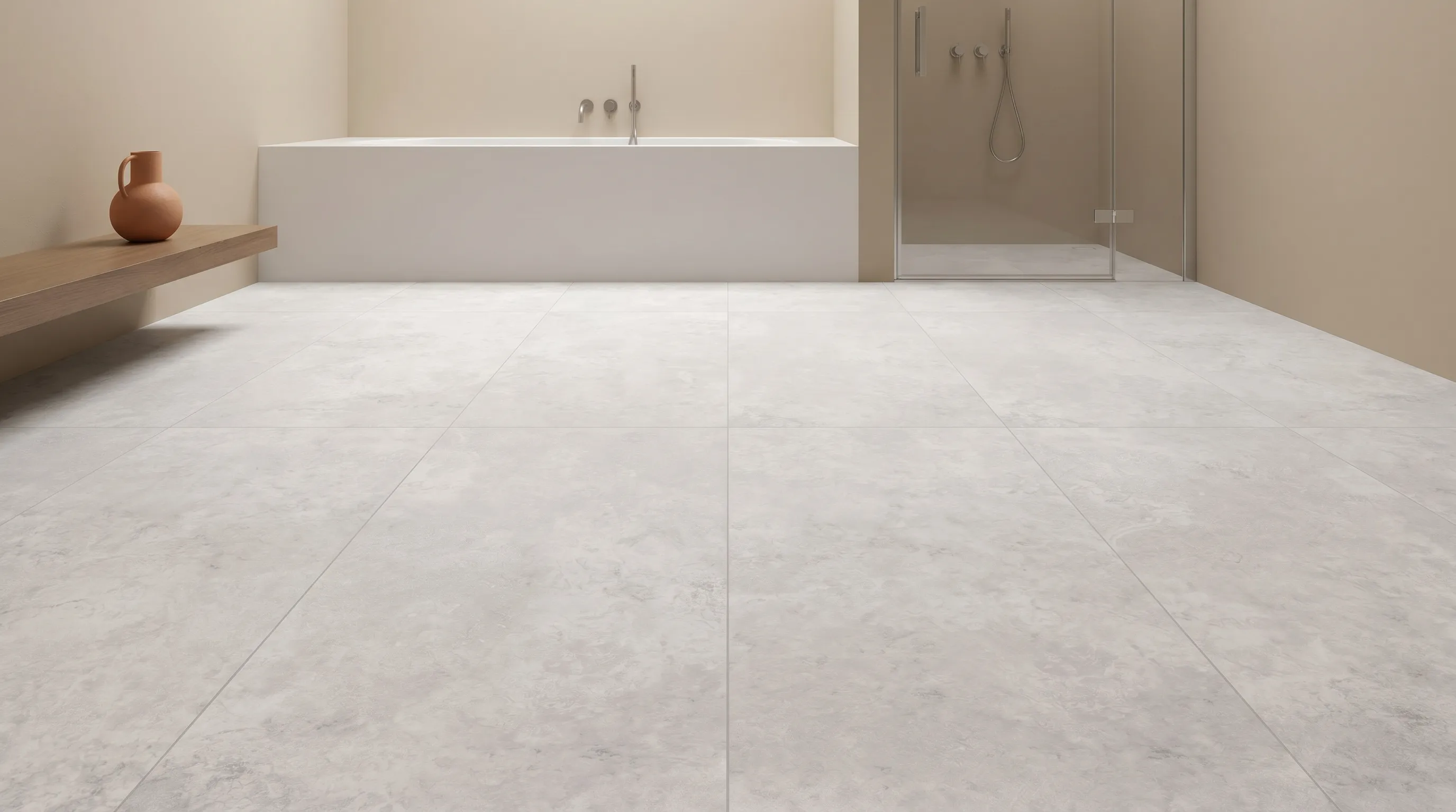 Элизиан Травертини Бланк Сатинированный 600X1200 — интерьер 1