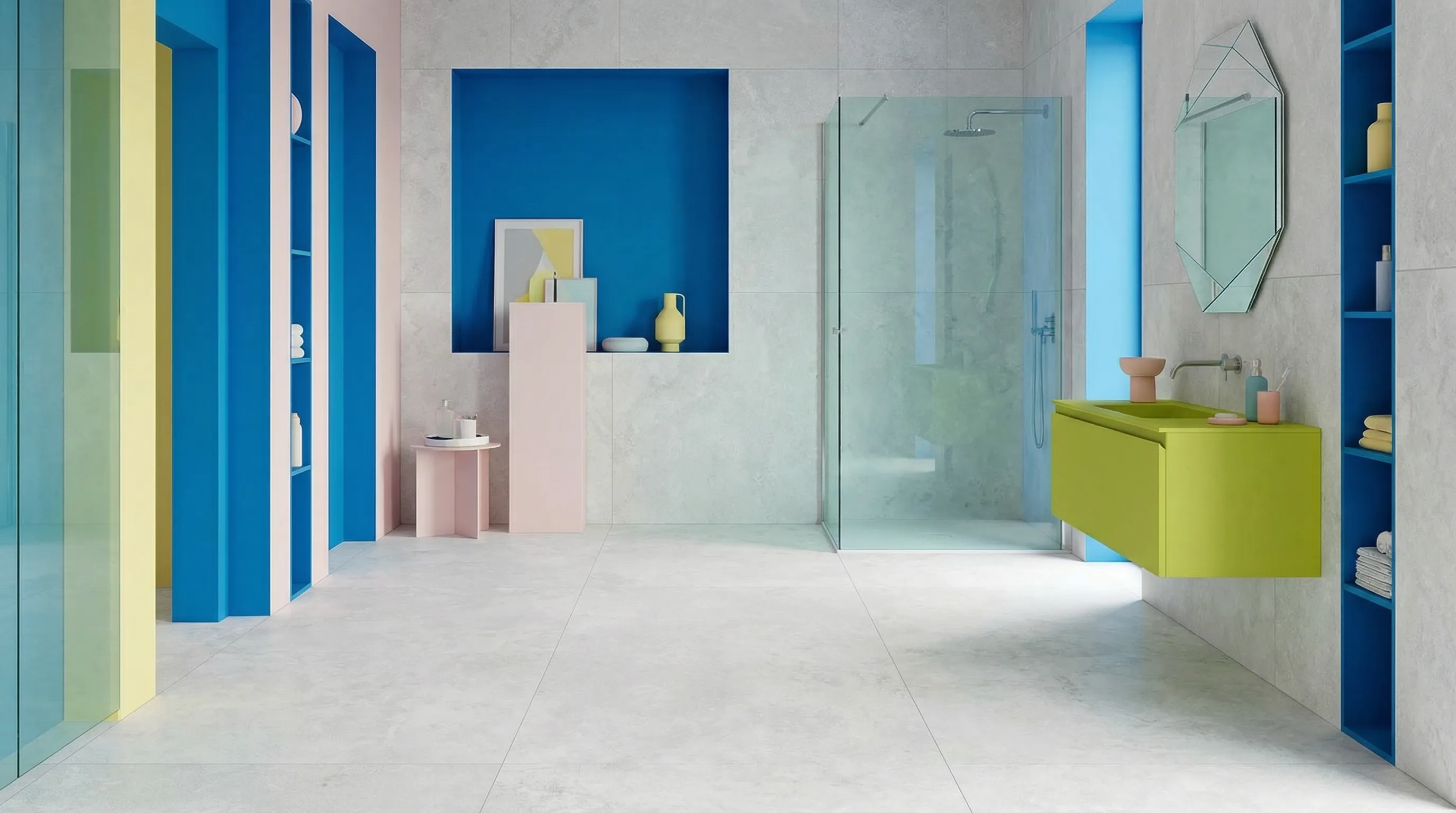 Элизиан Травертини Бланк Сатинированный 600X1200 — интерьер 2