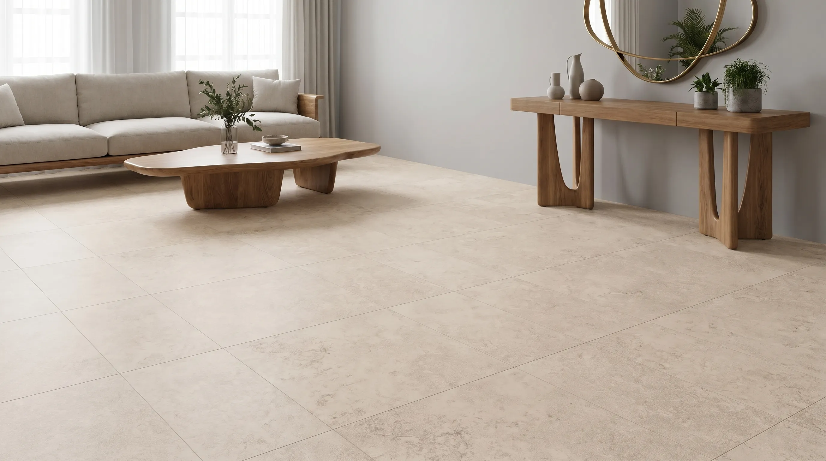 Элизиан Травертини Кремовый Натуральный 600X1200 — интерьер 3