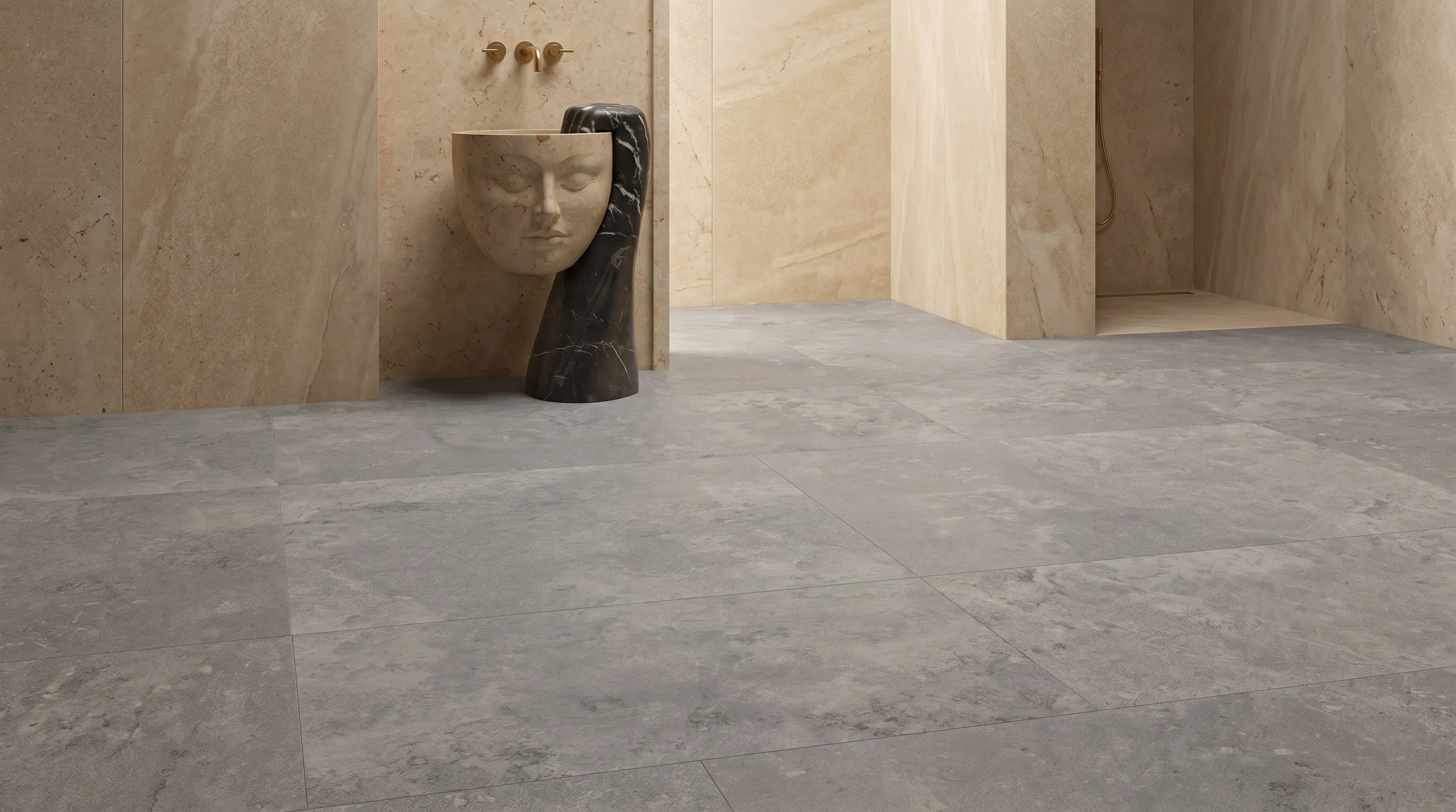 Элизиан Травертини Гриджио Натуральный 600X1200 — интерьер 6