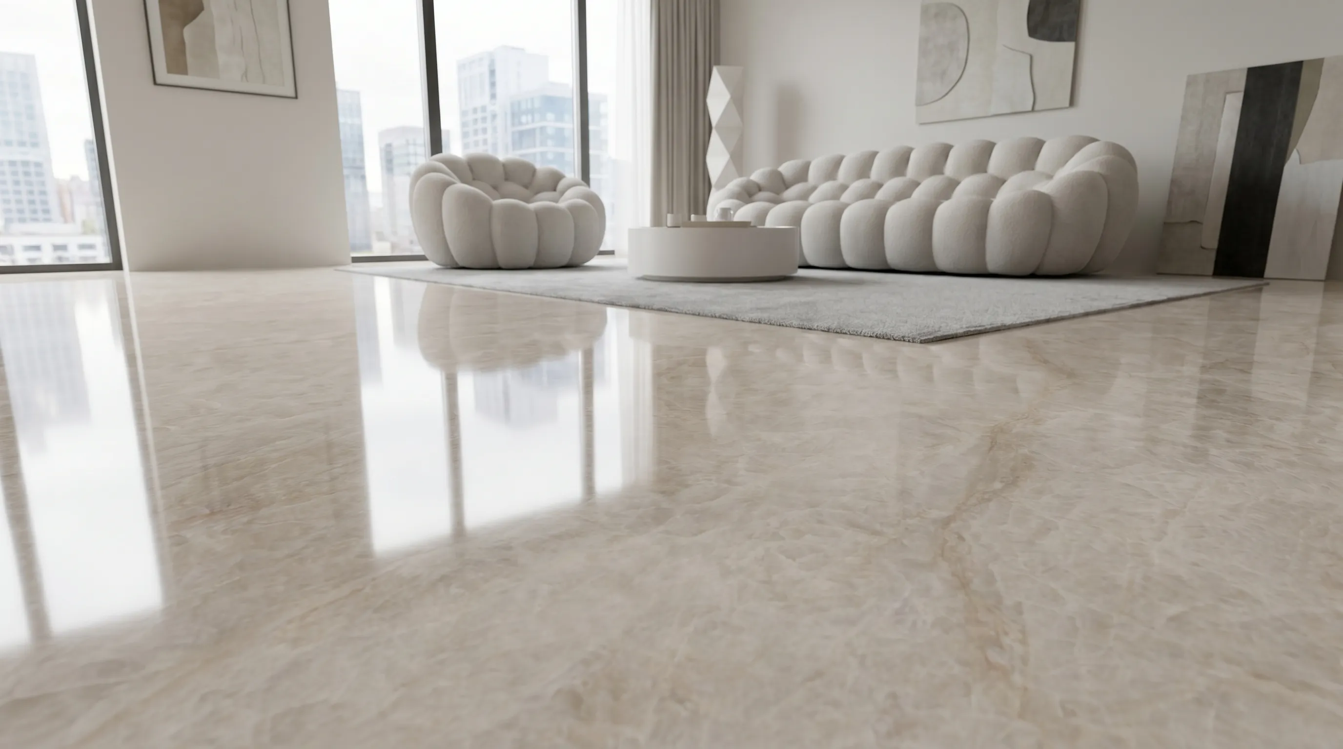 Тадж Махал Бьянко Глянцевый 60x120 — интерьер 2