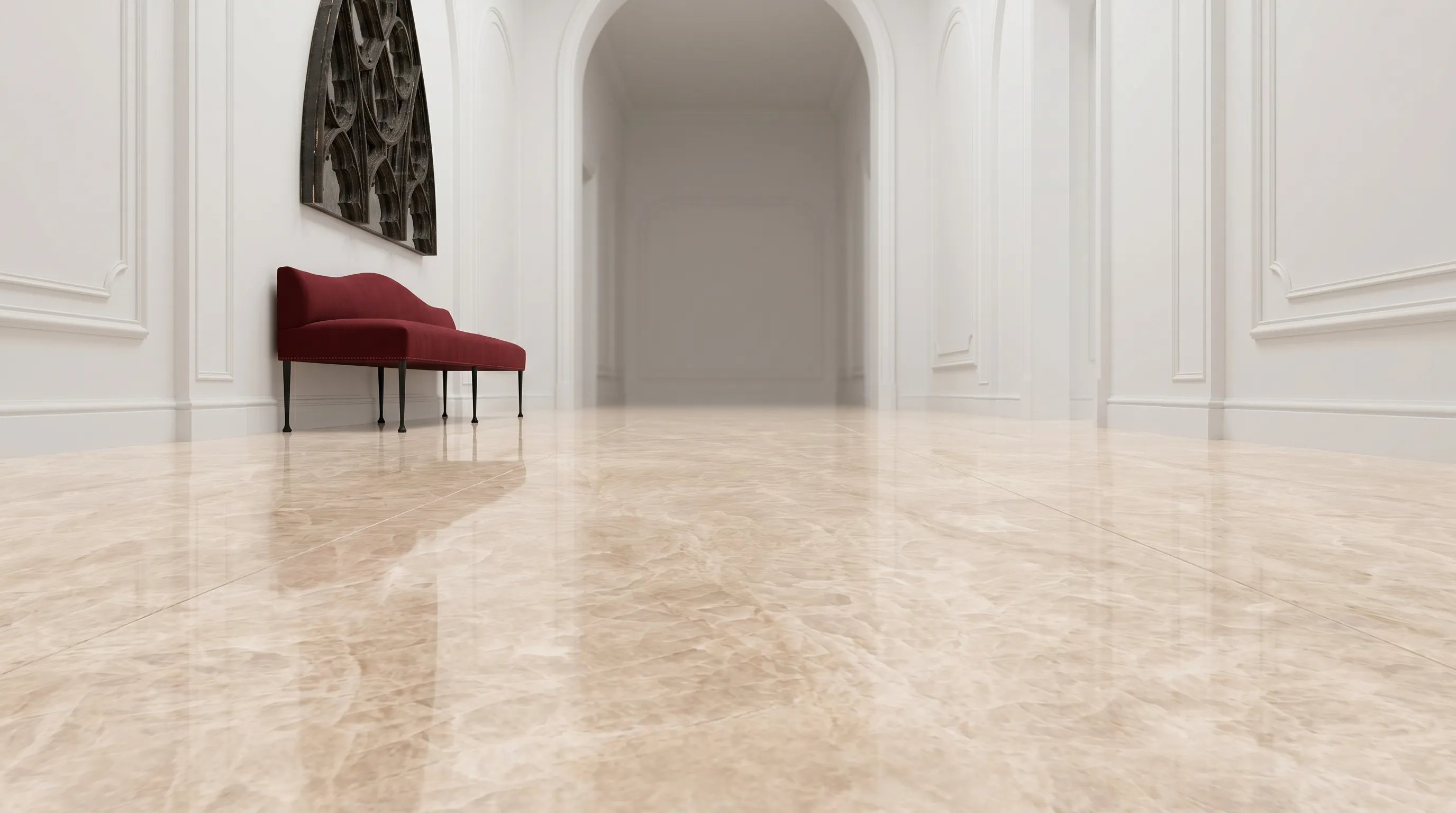 Тадж Махал Кремовый Глянцевый 60x120 — интерьер 3