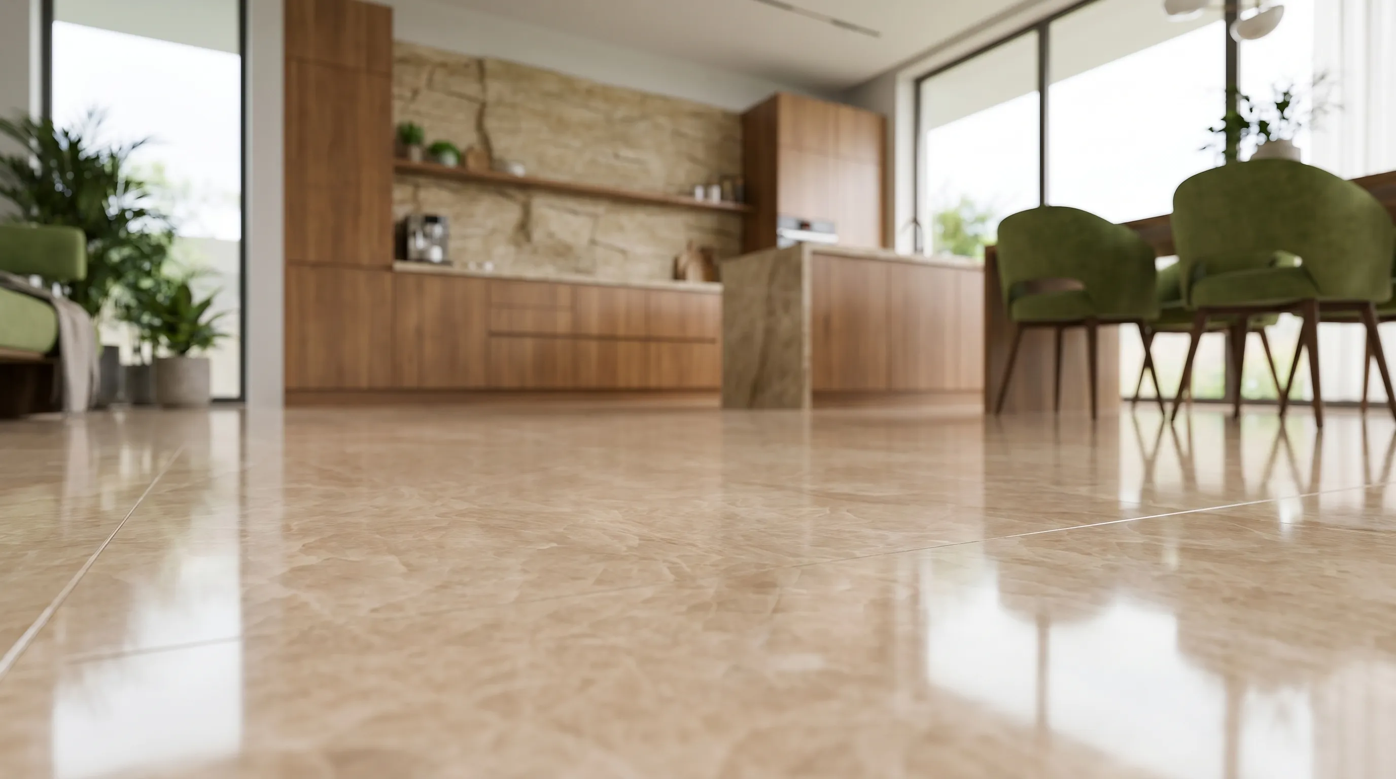 Тадж Махал Кремовый Глянцевый 60x120 — интерьер 7